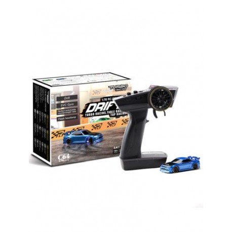 Szín: C64 kék - Turbo Racing 1:76 C64 Drift RC autó giroszkópos rádióval Teljes arányos távirányítós játékok RTR