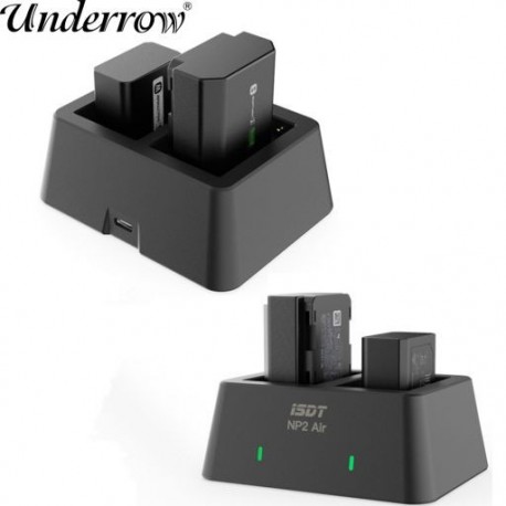 Fekete szín - ISDT NP2 Air USB Type-C töltő, vegyes kétcsatornás akkumulátor intelligens töltő APP csatlakozással