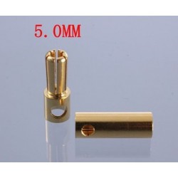 Szín: 5,0 mm - 40db/tétel 2,0mm 3,0mm 3,5mm 4,0mm 5,5mm 6,0mm 8,0mm Gold Bullet Banana csatlakozódugó ESC Lipo RC