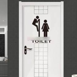 Vicces férfi női minta mosdó wc matrica dekoráció