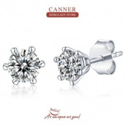 fehér - 0,5 CT OEC Moissanite gyémánt fülbevaló női Solid 925 Sterling ezüst brillant csiszolású VVS Solitaire