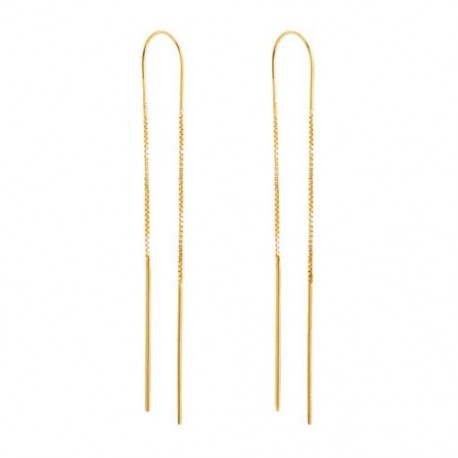 Arany - Egyszerű hosszú láncú női fülbevaló 925 sterling ezüst piercing fülbevaló Pendientes Plata aranyozott koreai