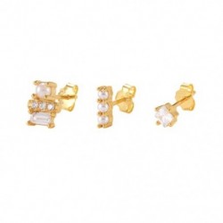 3 - 3 db szett Moon Eye 925 Sterling ezüst fülbevaló női fülbevalók Piercing Oreille 18K arany finom ékszer Aros