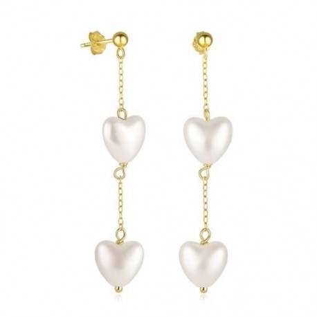 1 - Love Pearl 925 Sterling ezüst fülbevaló nőknek csepp fülbevaló piercing Oreille Pendientes Largos Huggie esküvői