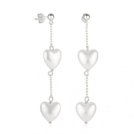 2 - Love Pearl 925 Sterling ezüst fülbevaló nőknek csepp fülbevaló piercing Oreille Pendientes Largos Huggie esküvői
