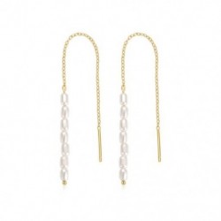 8 - Love Pearl 925 Sterling ezüst fülbevaló nőknek csepp fülbevaló piercing Oreille Pendientes Largos Huggie esküvői