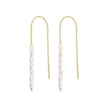 8 - Love Pearl 925 Sterling ezüst fülbevaló nőknek csepp fülbevaló piercing Oreille Pendientes Largos Huggie esküvői