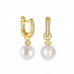 10 - Love Pearl 925 Sterling ezüst fülbevaló nőknek csepp fülbevaló piercing Oreille Pendientes Largos Huggie esküvői