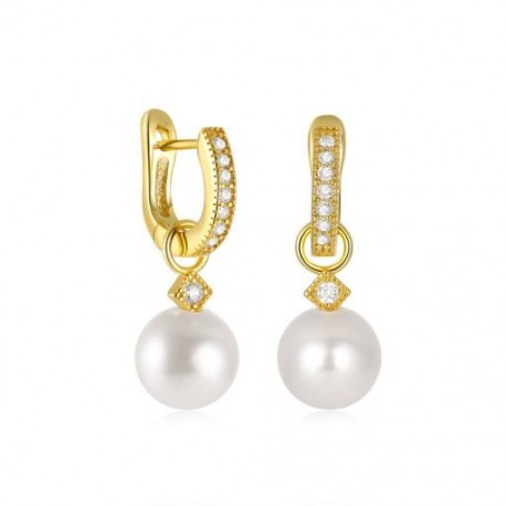 10 - Love Pearl 925 Sterling ezüst fülbevaló nőknek csepp fülbevaló piercing Oreille Pendientes Largos Huggie esküvői