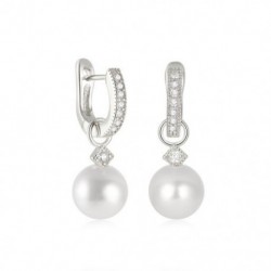11 - Love Pearl 925 Sterling ezüst fülbevaló nőknek csepp fülbevaló piercing Oreille Pendientes Largos Huggie esküvői