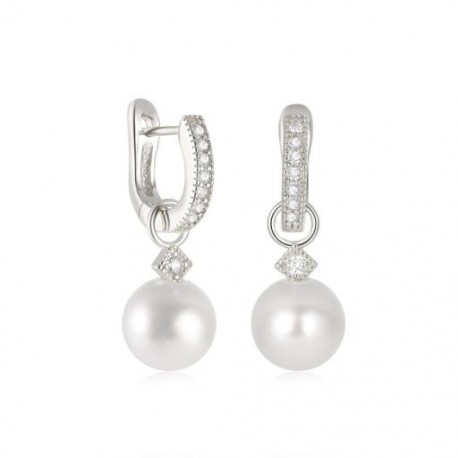 11 - Love Pearl 925 Sterling ezüst fülbevaló nőknek csepp fülbevaló piercing Oreille Pendientes Largos Huggie esküvői