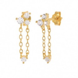 3 - White Crystal 925 Sterling ezüst fülbevaló nőknek csepp fülbevaló Pendientes Largos Mujer piercing party ékszer