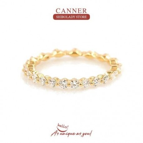 6 mm - 925 sterling ezüst női egyszerű divatgyűrű біжутрія 18K arany gyűrű lányoknak drágaköves finom