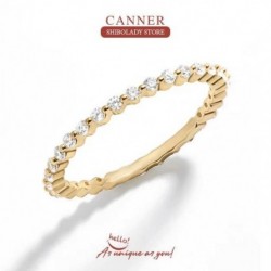 6 mm - 1 db 925 sterling ezüst női gyűrű 18 karátos arany minimalista prémium jegygyűrű, ajándék finom ékszer