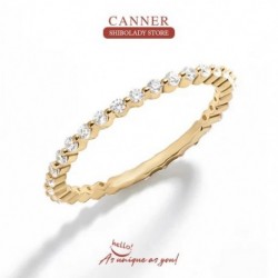 7 mm - 1 db 925 sterling ezüst női gyűrű 18 karátos arany minimalista prémium jegygyűrű, ajándék finom ékszer
