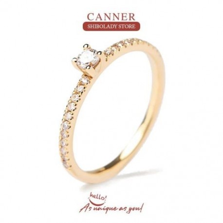 6 mm - 1 db 925 sterling ezüst női gyűrű 18 karátos arany minimalista prémium jegygyűrű, ajándék finom ékszer