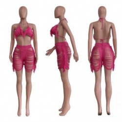 Szín: Rose XL - Nyári 2 részes kötött bikini szettek Női ruházat 2022-es melltartó felsőrészek és oldalsó táskák,