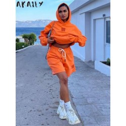 Szín: narancs S - Akaily narancssárga hímzés 2 kétrészes készletek tréningruha női passzusok őszi ruhák 2022 hosszú