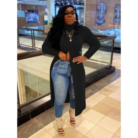 Szín: fekete L - Akaily őszi téli kötött pulóver női divat 2022 garbó hosszú ujjú pólók Kötött felsők női fekete