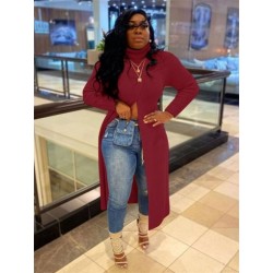 Szín: piros L - Akaily őszi téli kötött pulóver női divat 2022 garbó hosszú ujjú pólók Kötött felsők női fekete