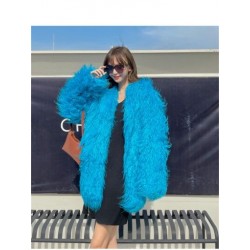 Szín: égszínkék M - Akaily Solid műszőrme női kabátok 2023 Streetwear hosszú ujjú V nyakú dzsekik Rózsaszín alkalmi