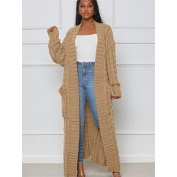 Szín: Khaki L - Akaily őszi fekete kötött női pulóver 2022-es divatos női laza, barna, hosszú ujjú, Y2k felsők Női