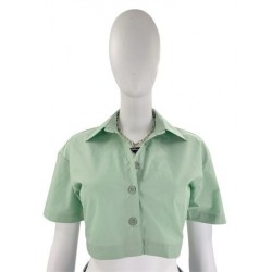 Szín: zöld XL - Akaily őszi fekete utcai póló nőknek, 2022. Lehajtható gallérral felfelé gombos rövid ujjú pólók