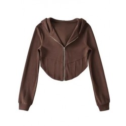 Szín: kávé M - Akaily őszi szürke kapucnis pulóverek női divat 2022 rózsaszín hosszú ujjú Y2K pólók felsők női