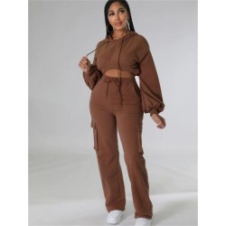 Szín: barna L - Akaily barna tréningruha 2, kétrészes készletek, női őszi ruhák, 2022-es pulóverek, fekete hosszú