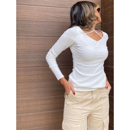 Szín: fehér M - Akaily őszi fekete fűzős pólók női divatos 2022-es kötőfék hosszú ujjú fehér Y2K felsők, női