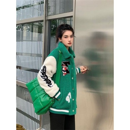 Szín: zöld L - Akaily Fall Streetwear női dzseki 2022 hosszú ujjú felsők fekete dzsekik női patchwork alkalmi kabátok
