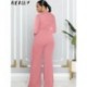 Szín: zöld XXL - Akaily őszi téli fekete Jumpsuit Női Alkalmi Egyrészes Outfitek 2022 Pink O Neck Cross Hosszú ujjú