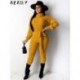 Szín: szürke L - Akaily Bandage Solid őszi body Jumpsuit for Women Club Outfit 2023, hosszú ujjú, kivágott vállú,