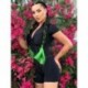 Szín: fekete M - Akaily Black Patchwork Jumpsuit Női Rövid Egyrészes Őszi Outfitek 2022 Szürke V nyakú cipzárral Rövid
