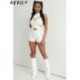 Szín: ezüst XL - Akaily Summer Streetwear Solid Booty Shorts Outfitek Női 2023 Magas derekú rövidnadrág Fehér Vékony