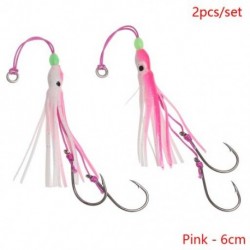 Szín: rózsaszín - 6 cm - 2db Új Octopus Lure Squid Jig Fishing Puha csalik Big Squid Bionic Csaliszoknya Puha Csali
