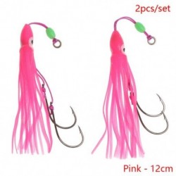 Szín: rózsaszín - 12 cm - 2db Új Octopus Lure Squid Jig Fishing Puha csalik Big Squid Bionic Csaliszoknya Puha Csali