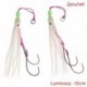Szín: Világító -10cm - 2db Új Octopus Lure Squid Jig Fishing Puha csalik Big Squid Bionic Csaliszoknya Puha Csali horgokkal