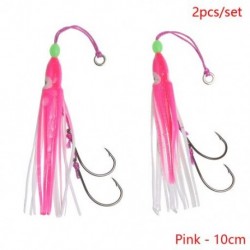 Szín: rózsaszín - 10 cm - 2db Új Octopus Lure Squid Jig Fishing Puha csalik Big Squid Bionic Csaliszoknya Puha Csali