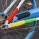 Szín: sárga-nagy - 5 db színes vízálló kerékpárváz védő karcálló matrica láncvédő MTB lánctartó védő