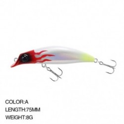 Szín: A szín - 75 mm-es 8g-os többszínű Minnow csalik horgászhorgok, hosszú dobású csalik lézeres csalik kültéri