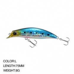 Szín: L szín - 75 mm-es, 8 g-os többszínű Minnow csalik horgászhorgok, hosszú dobású csalik, lézeres csalik kültéri