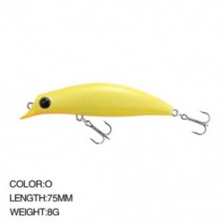 Szín: O szín - 75 mm-es, 8 g-os többszínű Minnow csalik horgászhorgok, hosszú dobású csalik, lézeres csalik kültéri