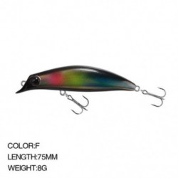 Szín: F szín - 75 mm-es, 8 g-os többszínű Minnow csalik horgászhorgok, hosszú dobású csalik, lézeres csalik kültéri