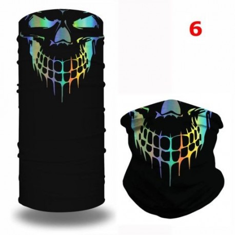 Szín: 6 - Divat Nyári Koponya Nyomtatott Légáteresztő Neck Tube Sísál Balaclava Magic Fejkendő Szabadtéri Túra