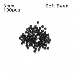 Szín: Soft Bean-3mm - 10 DB 3mm-12mm kerek fekete puha kemény gyöngyök horgászúszók gyöngyök űrdugó horgászcsalik