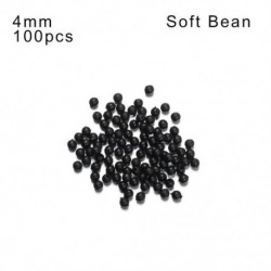 Szín: Soft Bean-4mm - 10 DB 3mm-12mm kerek fekete puha kemény gyöngyök horgászúszók gyöngyök űrdugó horgászcsalik