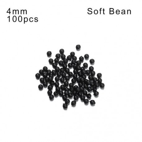 Szín: Soft Bean-4mm - 10 DB 3mm-12mm kerek fekete puha kemény gyöngyök horgászúszók gyöngyök űrdugó horgászcsalik