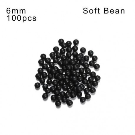 Szín: Soft Bean-6mm - 10 DB 3mm-12mm kerek fekete puha kemény gyöngyök horgászúszók gyöngyök űrdugó horgászcsalik