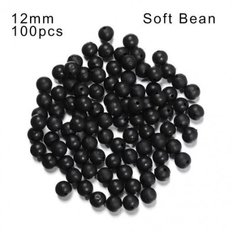 Szín: Soft Bean-12mm - 10 DB 3mm-12mm kerek fekete puha kemény gyöngyök horgászúszók gyöngyök űrdugó horgászcsalik